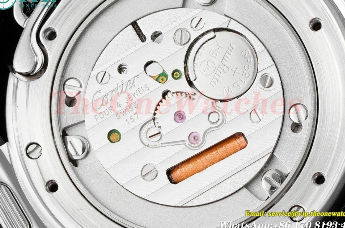 Cartier Quartz SS Pasha 30mm De Ladies Dial AF White SS 1224